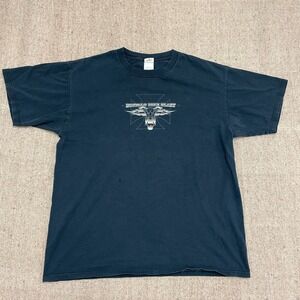 vintage buffalo biker shirt mens XL black 1990s BBB bull flames